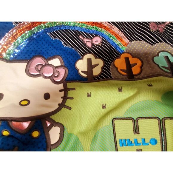 Hello Kitty Tote Bag Purse Quilted Sequins Metallic Embroidered Multiple Fabrics - Picture 7 of 11
